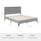 Martha Stewart Jett Queen Size Solid Wood Platform Bed w/Upholstered Base/Inset Paneled Headboard, Brown Gray/Gray MG-0900271F-Q-BRN-GY-MS - alternate 9